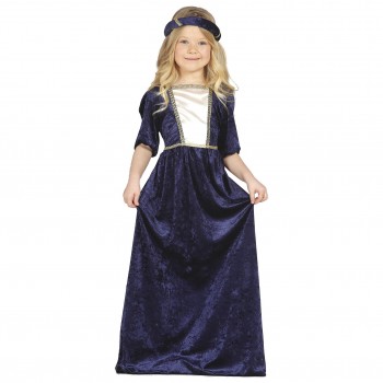 DISFRAZ VESTIDO DE DAMA MEDIEVAL EN TERCIOPELO INFANTIL