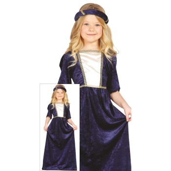 DISFRAZ VESTIDO DE DAMA MEDIEVAL EN TERCIOPELO INFANTIL