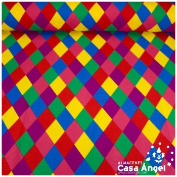 STRETCH ESTAMPADO SERIE FIESTA ROMBOS MULTICOLOR 150cm