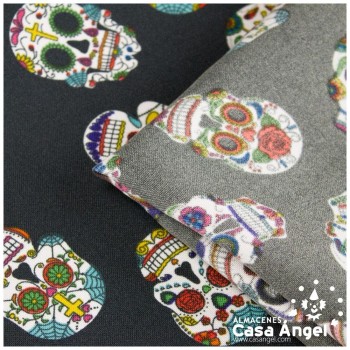 STRETCH ESTAMPADO SERIE FIESTA CALAVERA MEXICANA 150cm