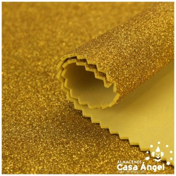 GOMA EVA GLITTER COLOR ORO ANARANJADO 90cm