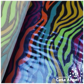 LYCRA ESTAMPADA FOIL ONDAS MULTICOLOR 150cm