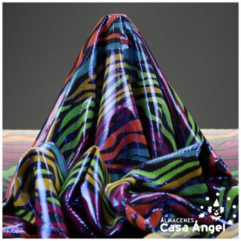 LYCRA ESTAMPADA FOIL ONDAS MULTICOLOR 150cm