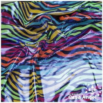 LYCRA ESTAMPADA FOIL ONDAS MULTICOLOR 150cm