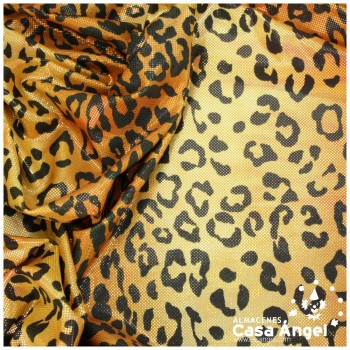 LYCRA ESTAMPADA LEOPARDO CON BRILLO DE FOIL 150cm