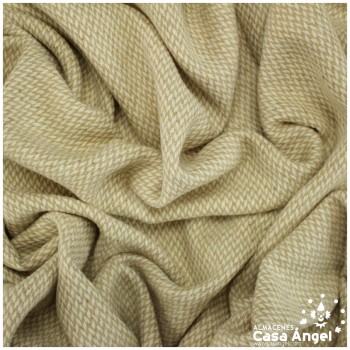 TELA LANITA BEIGE A DOS COLORES CON TRAMA ASARGADA 150cm