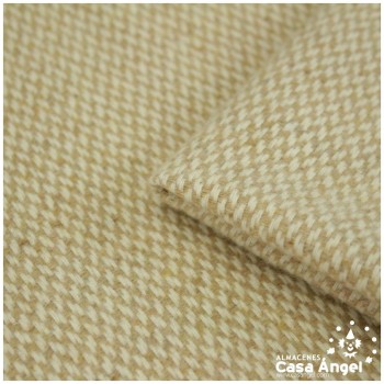 TELA LANITA BEIGE A DOS COLORES CON TRAMA ASARGADA 150cm