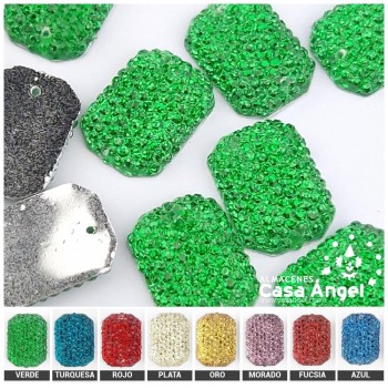 PIEDRAS PLÁSTICAS OCTOGONALES 25mm BOLSA 10uds